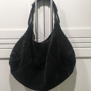 Lucky Brand black suede hobo bag